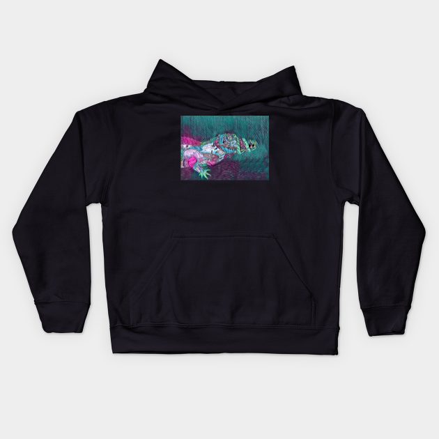 Crocodile 7 Kids Hoodie by Mr. Leon Artwork